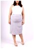 Picture of PLUS SIZE NAVY LINED STRETCH ELASTICATED WAIST STRAIGHT SKIR